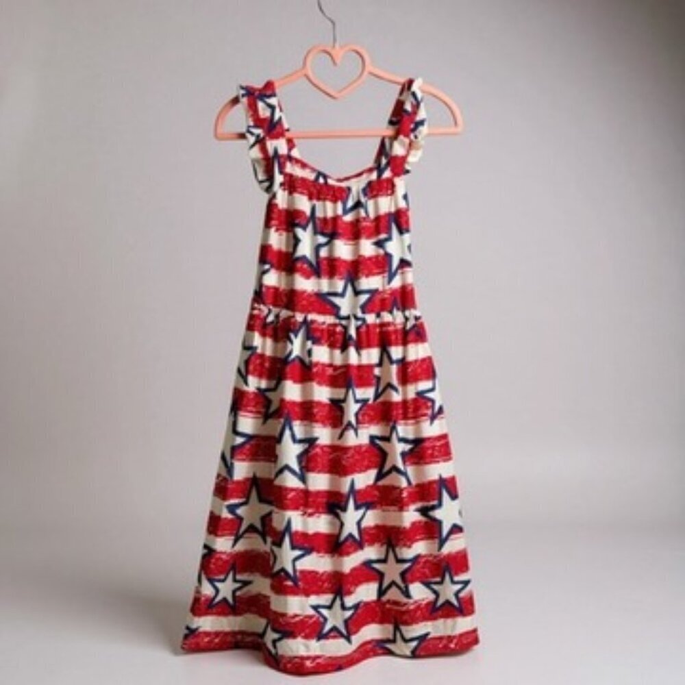 Red White and Blue Star Stripe Cross Back Dress NWT
